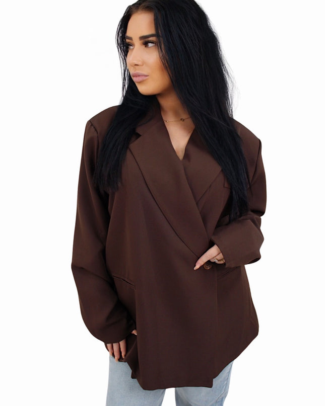 (PRE-ORDER DO 28 AUG) CLASSY MAE BLAZER | CHOCO