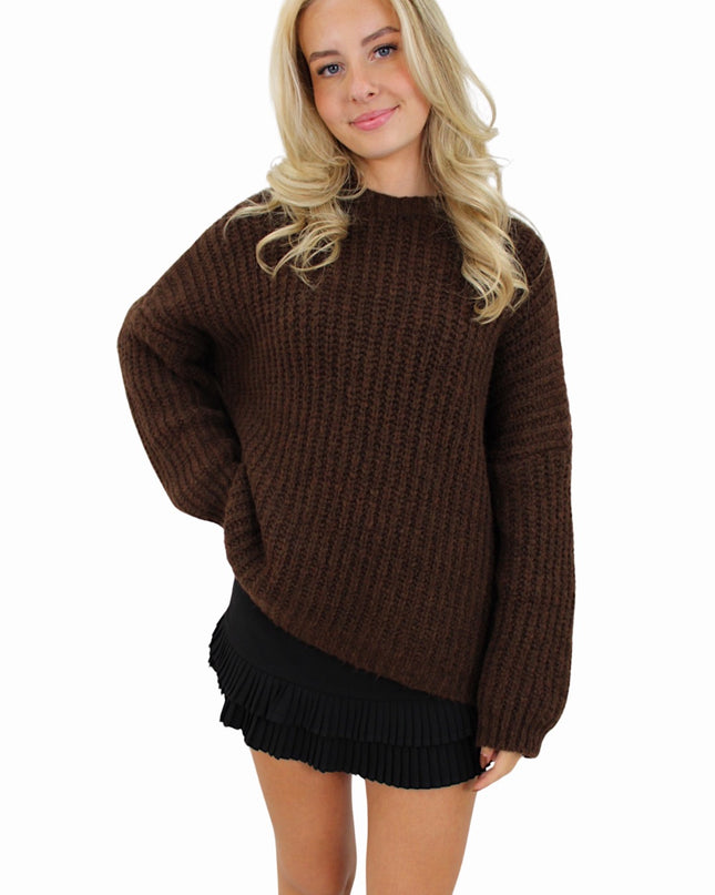 BASIC OVERSIZED KNIT | BROWN