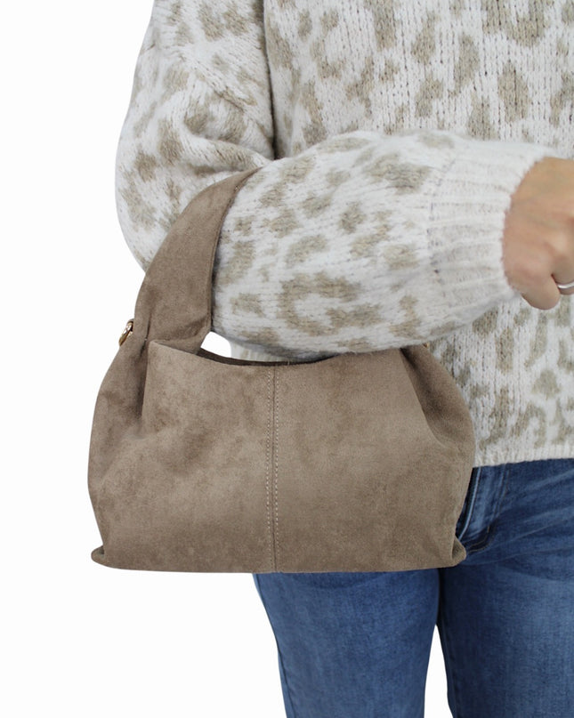 PHEBE SUEDE LOOK A LIKE BAG | BEIGE