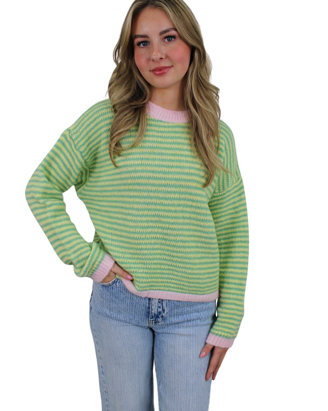 ROSY STRIPED KNIT | GREEN